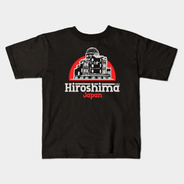 Hiroshima, Japan City Vintage Kids T-Shirt by Issho Ni